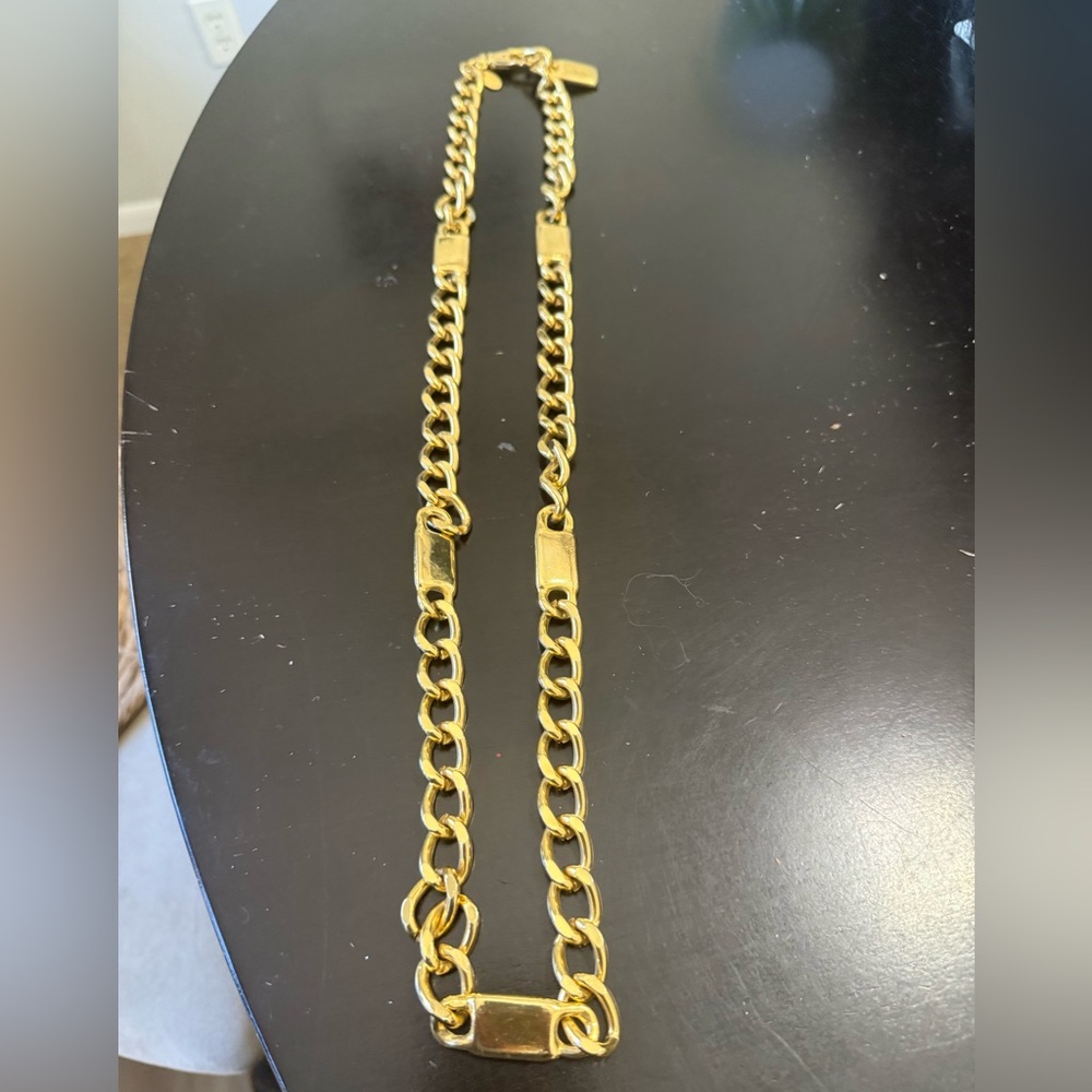 Men's EXP Made in Korea Gold Tone Chain & Bar Necklace Very Heavy